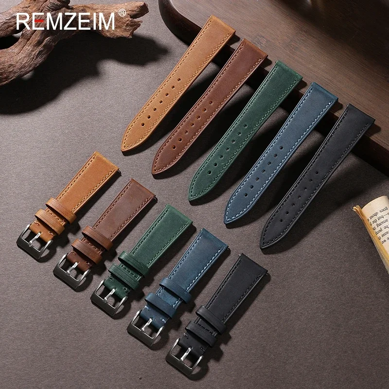 Suede Strap Watch - Crazy Horse-Correa de cuero de liberación