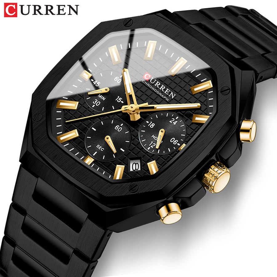 CURREN Reloj cronógrafo cuadra - Patek Philippe Watch Nautilus reseña y precio