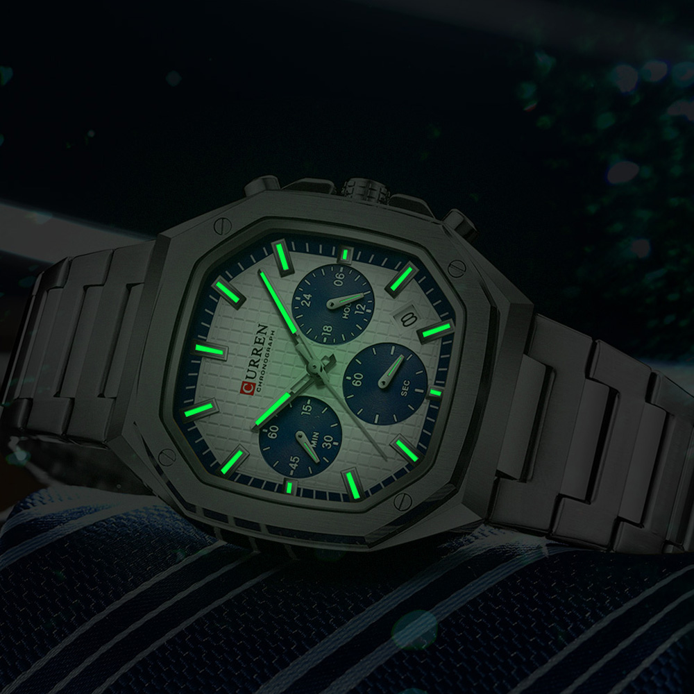 CURREN Reloj cronógrafo cuadra - Patek Philippe Watch Nautilus reseña y precio