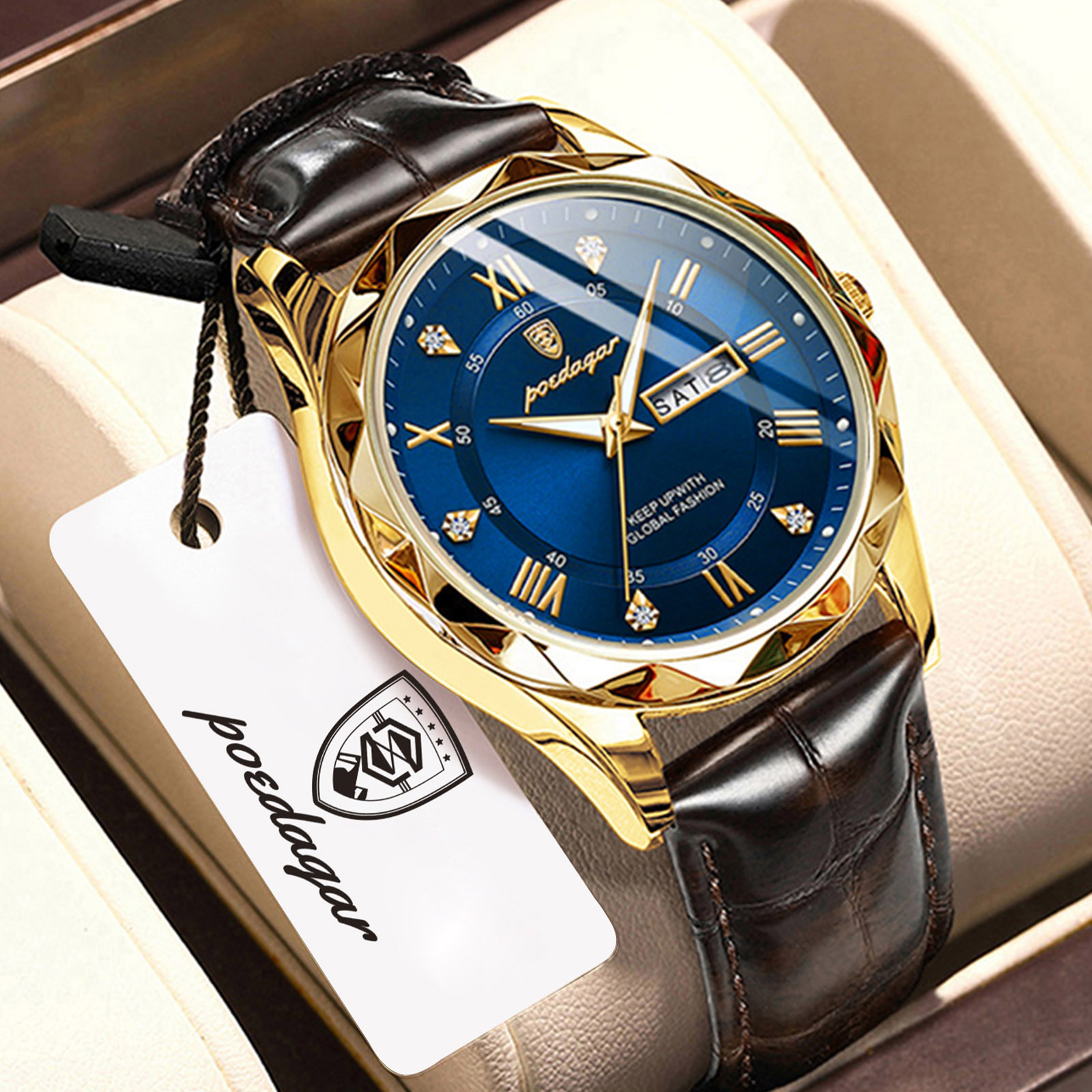 Reloj POEDAGAR de Moda para Ho - Suede Strap Watch reseña y precio