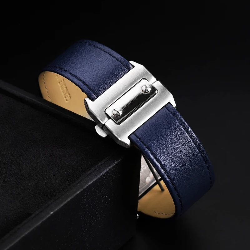 Correa de reloj de cuero genui - Cartier Watch Santos reseña y precio
